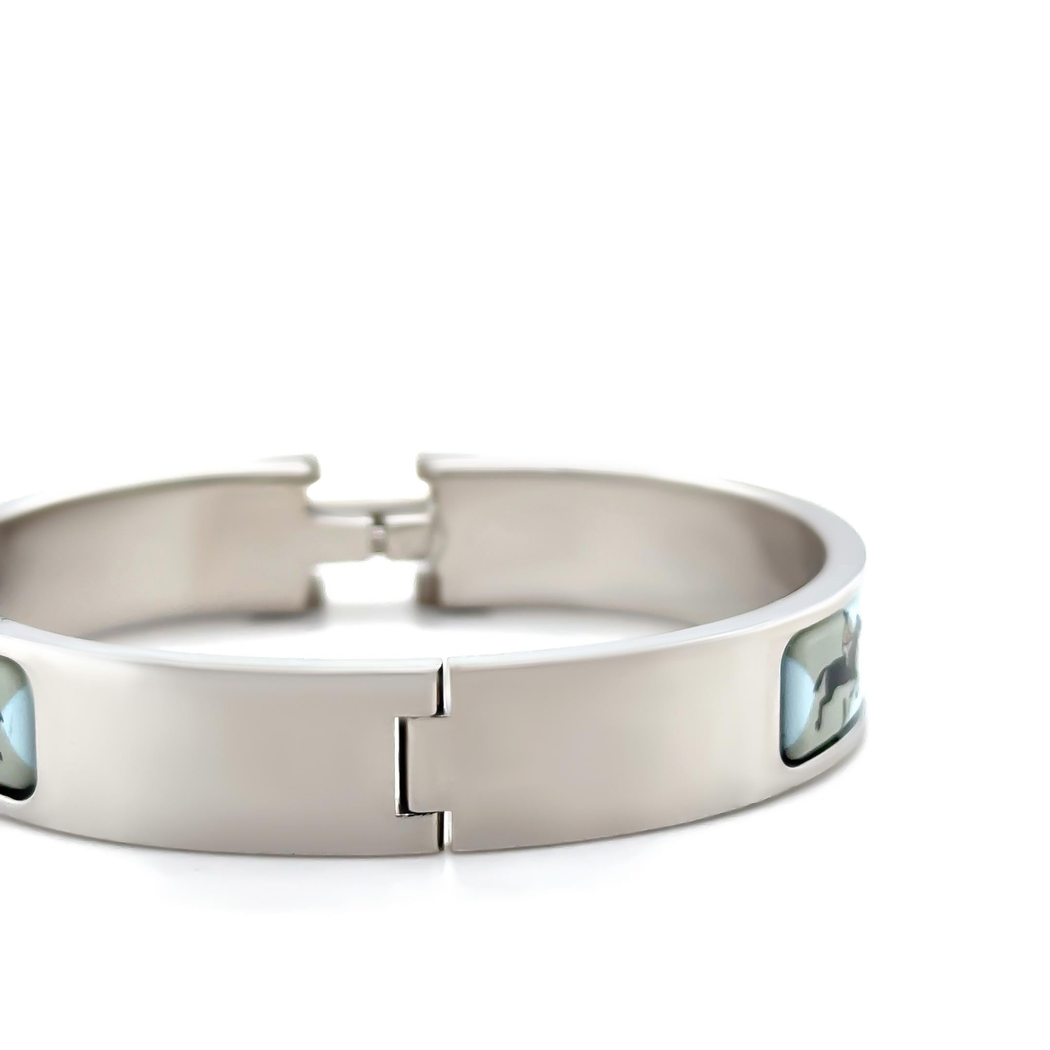 Hermès Clic H Narrow Enamel Bracelet “Les Allures” In Excellent Condition For Sale In SYDNEY, NSW
