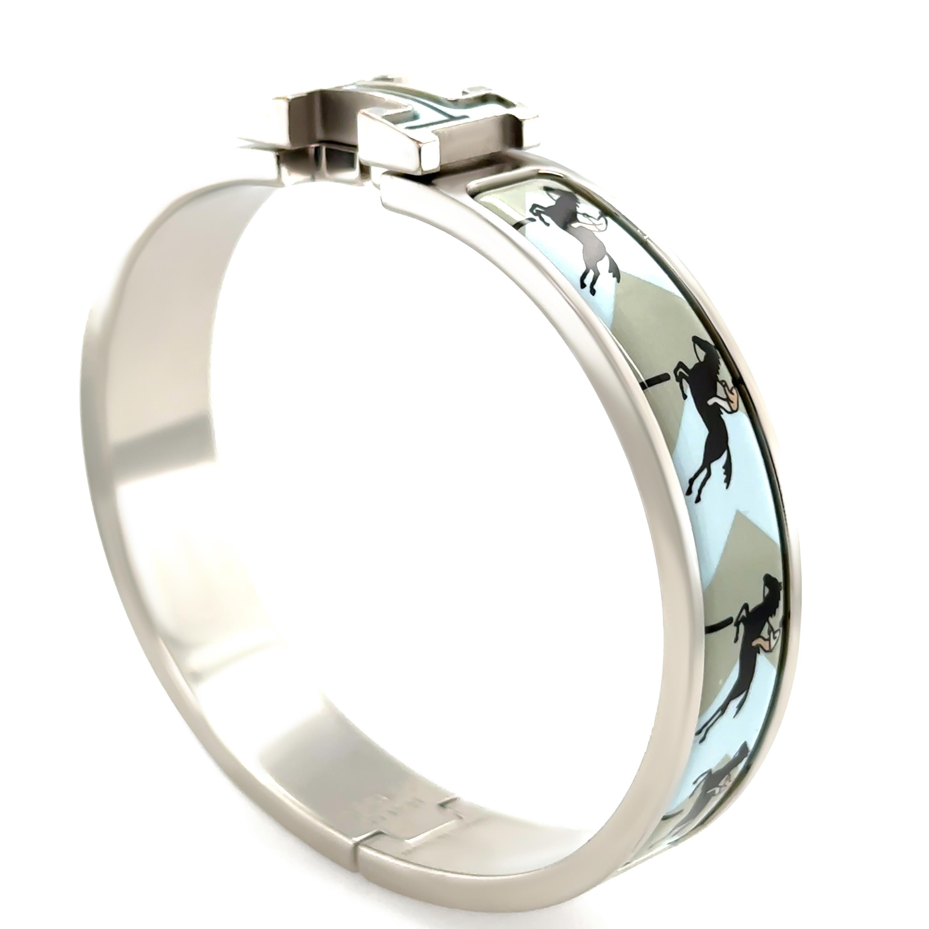 Hermès Clic H Narrow Enamel Bracelet “Les Allures” For Sale 1