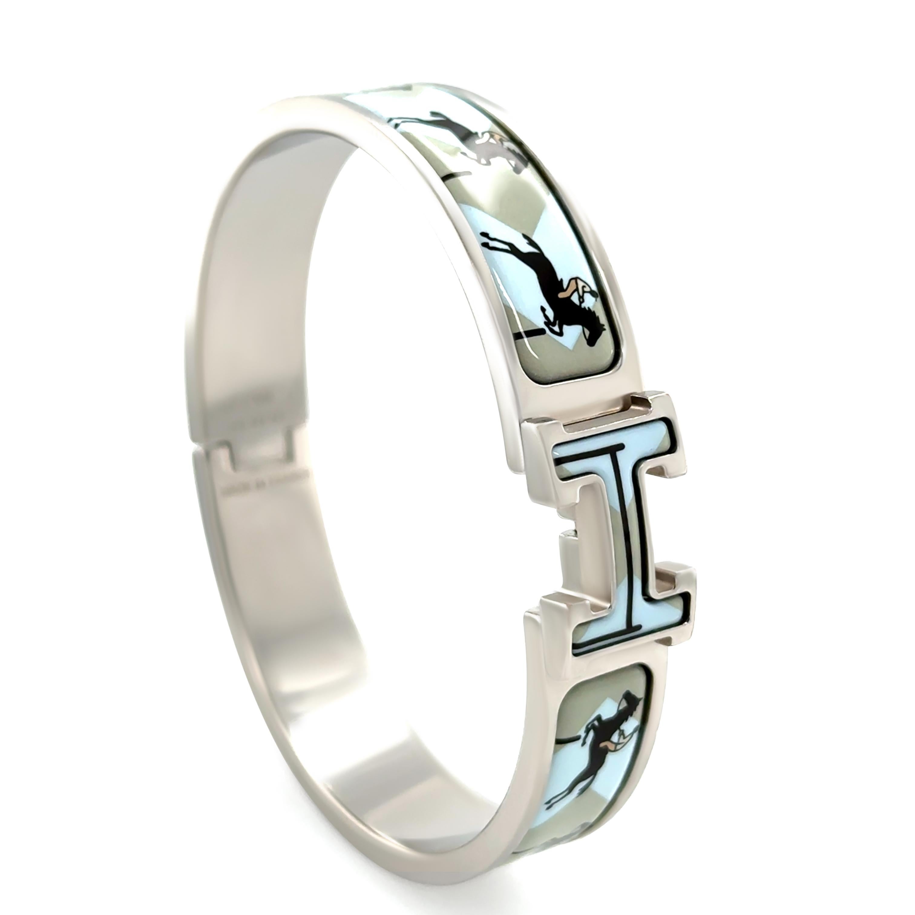 Hermès Clic H Narrow Enamel Bracelet “Les Allures” For Sale 3