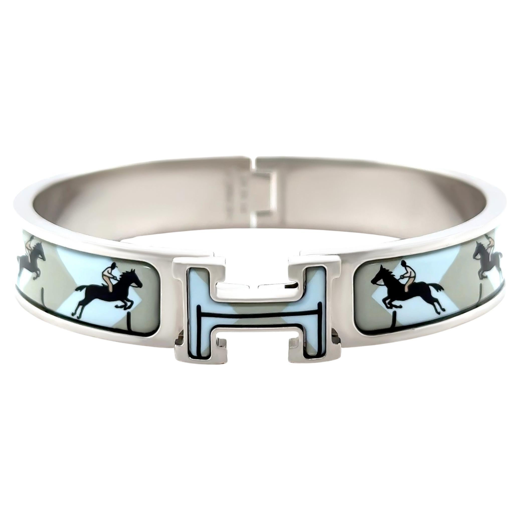 Hermès Clic H Narrow Enamel Bracelet “Les Allures” For Sale