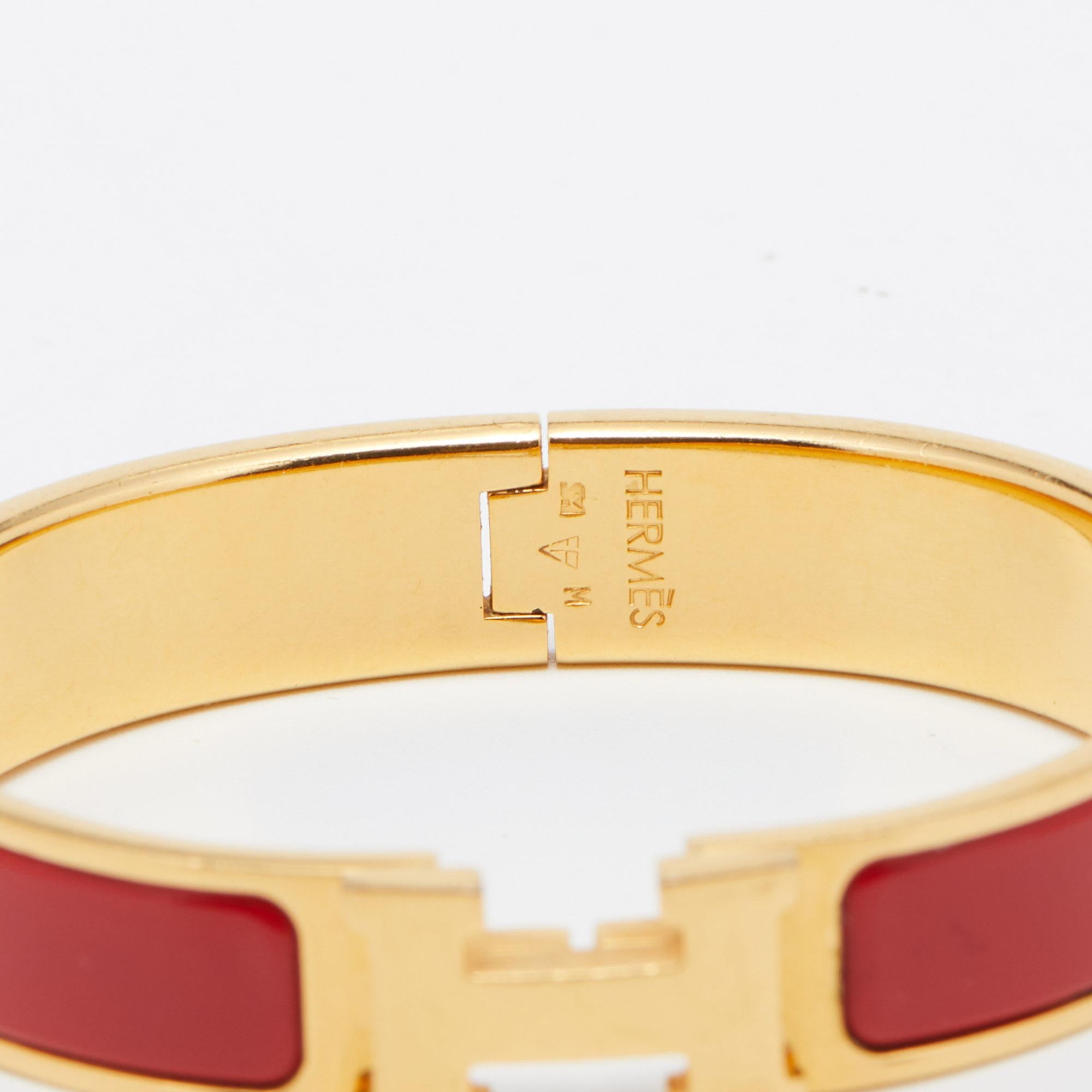 hermes red enamel bracelet