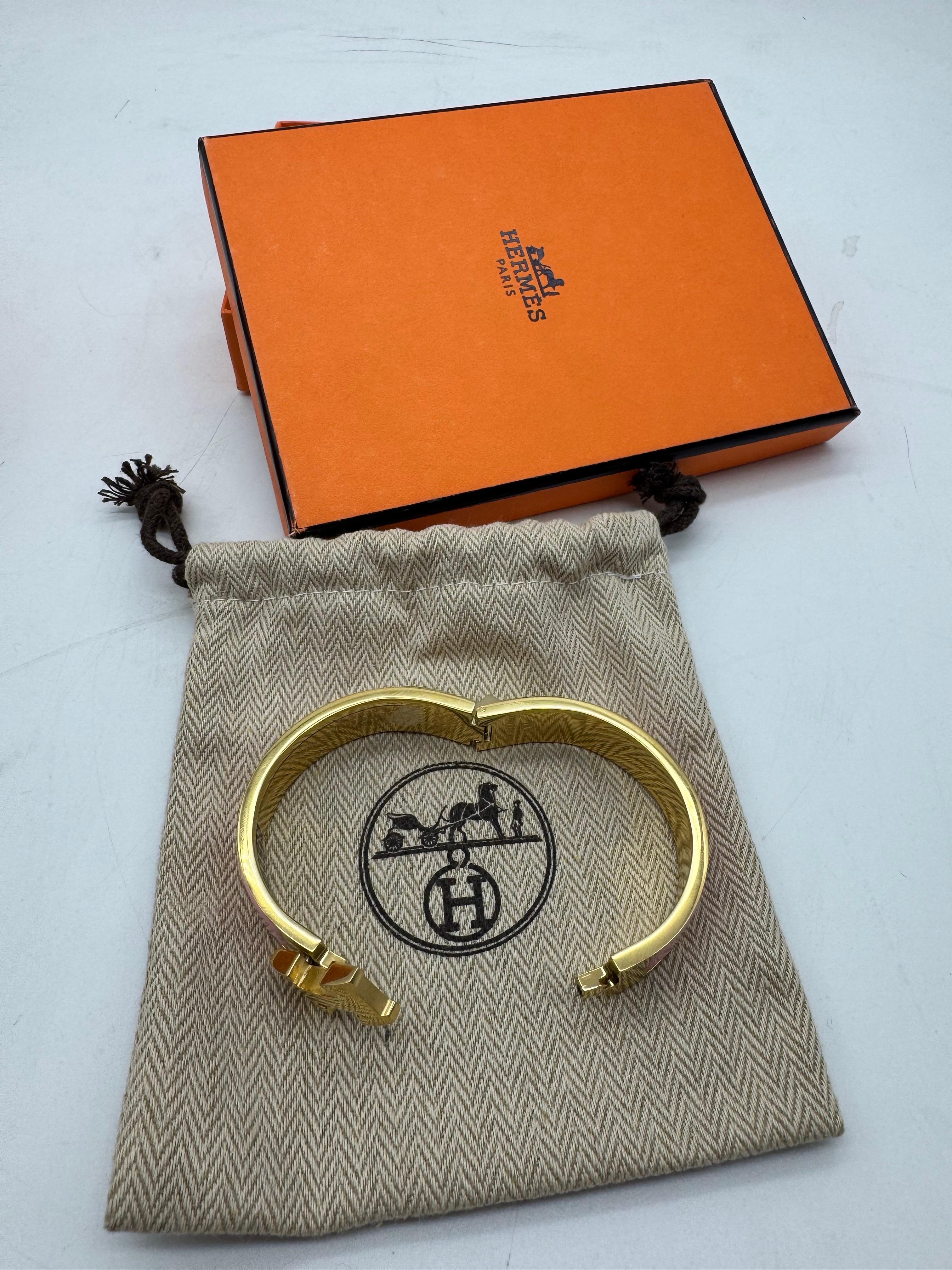 Hermès Clic H Roségold-PM-Armband Pink Golden in vendita 5