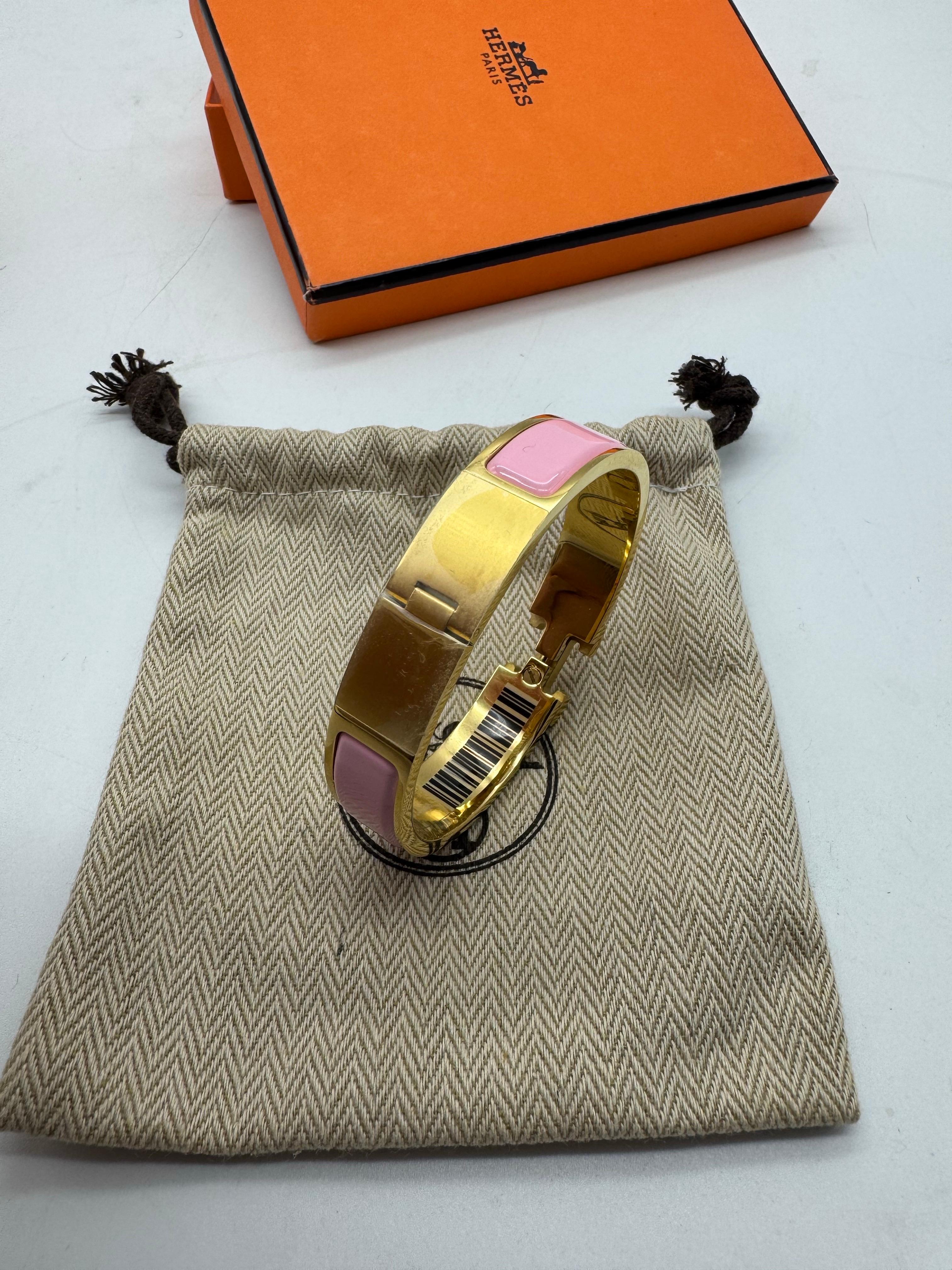 Hermès Clic H Roségold-PM-Armband Pink Golden In condizioni buone in vendita a 10707, DE