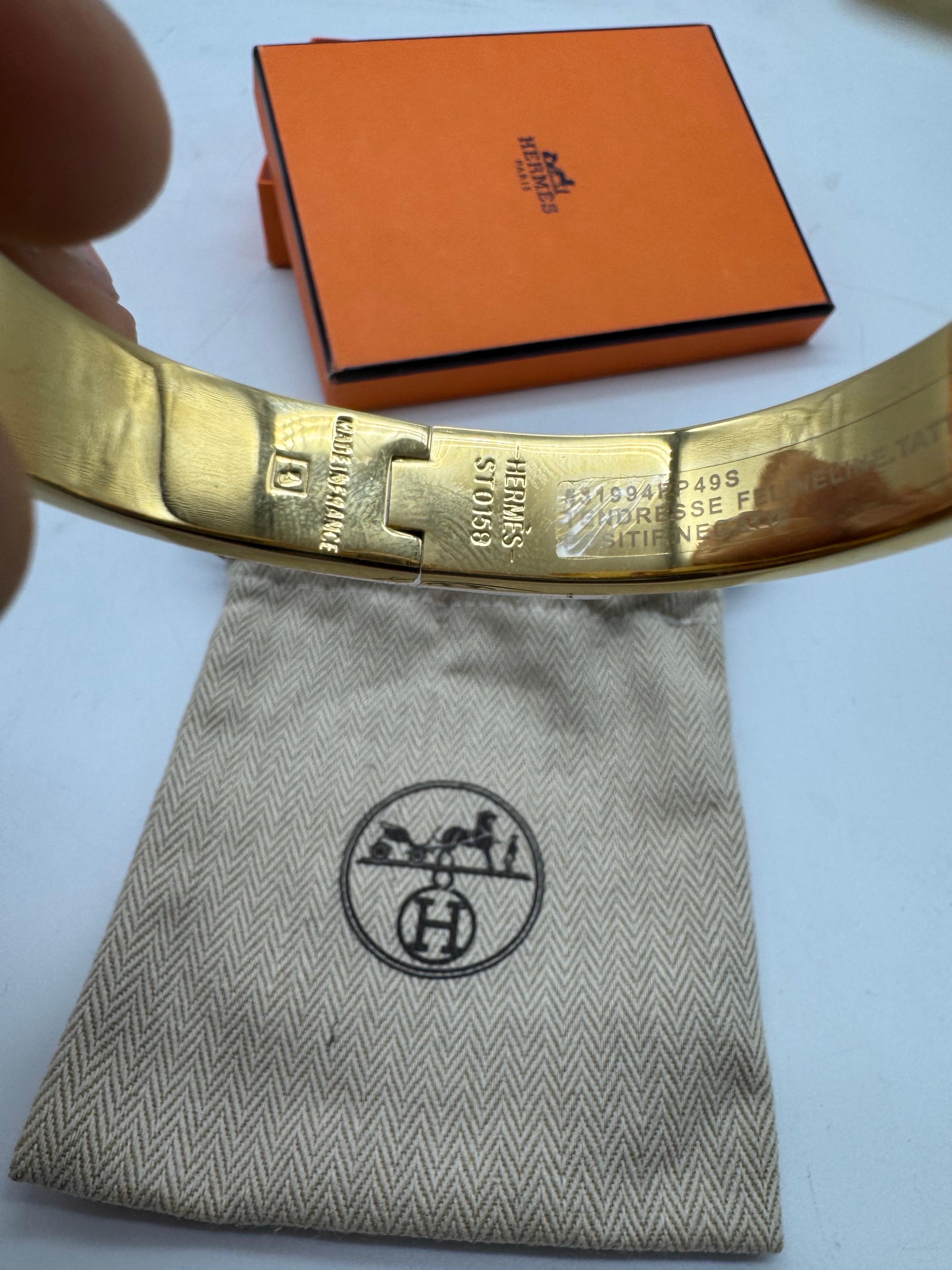 da uomo o donna Hermès Clic H Roségold-PM-Armband Pink Golden in vendita