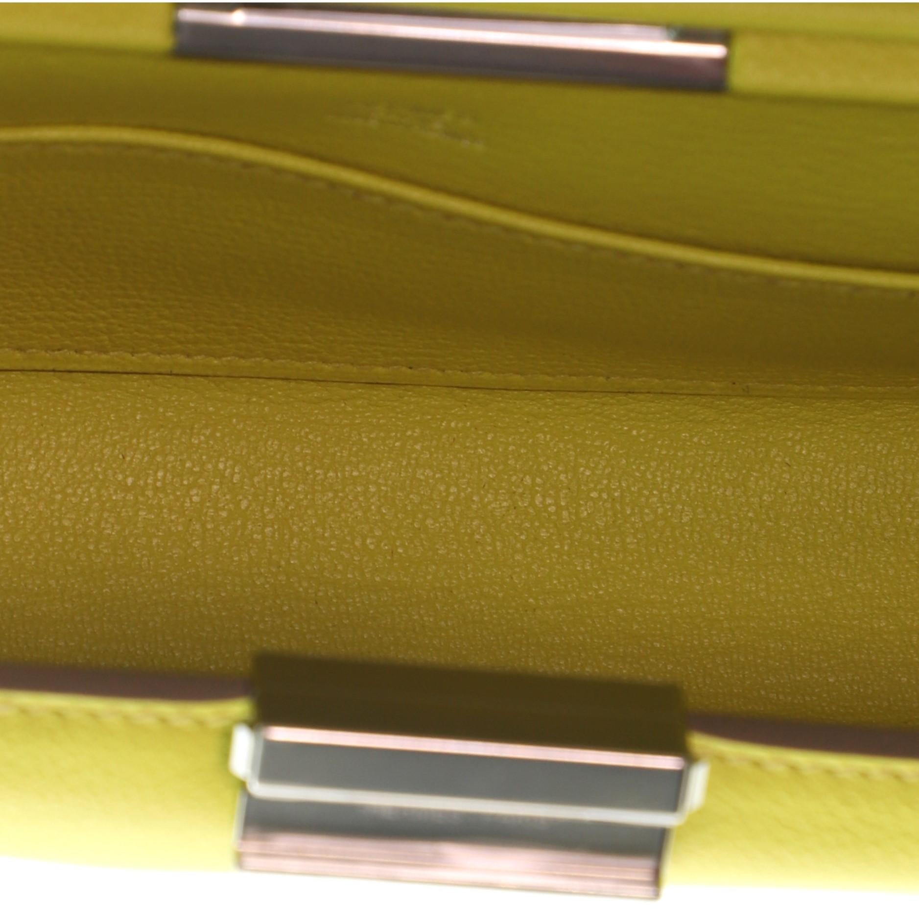 Yellow Hermes Clic-H Shoulder Bag Evercolor 21