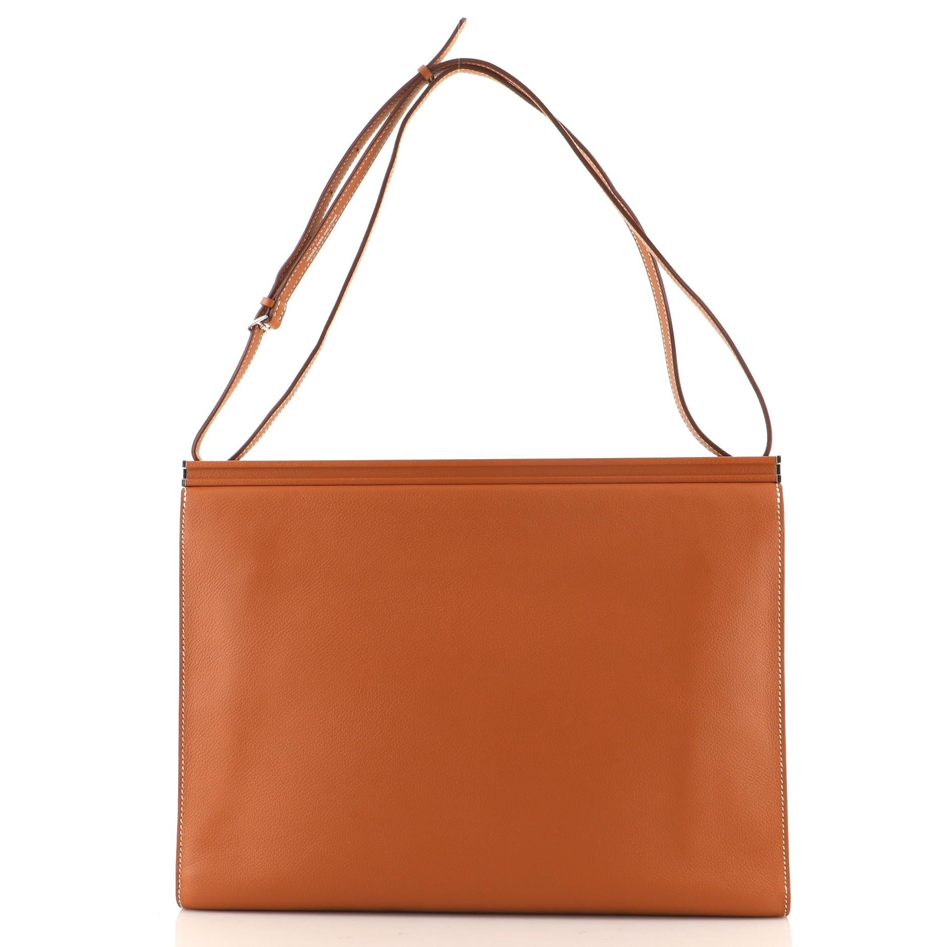 Brown Hermes Clic-H Shoulder Bag Evercolor 33