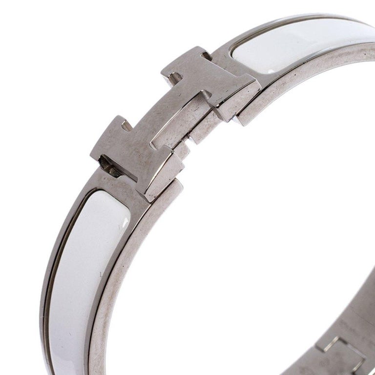 CLASSIC HM CLIC WHITE 8MM ENAMEL BRACELET
