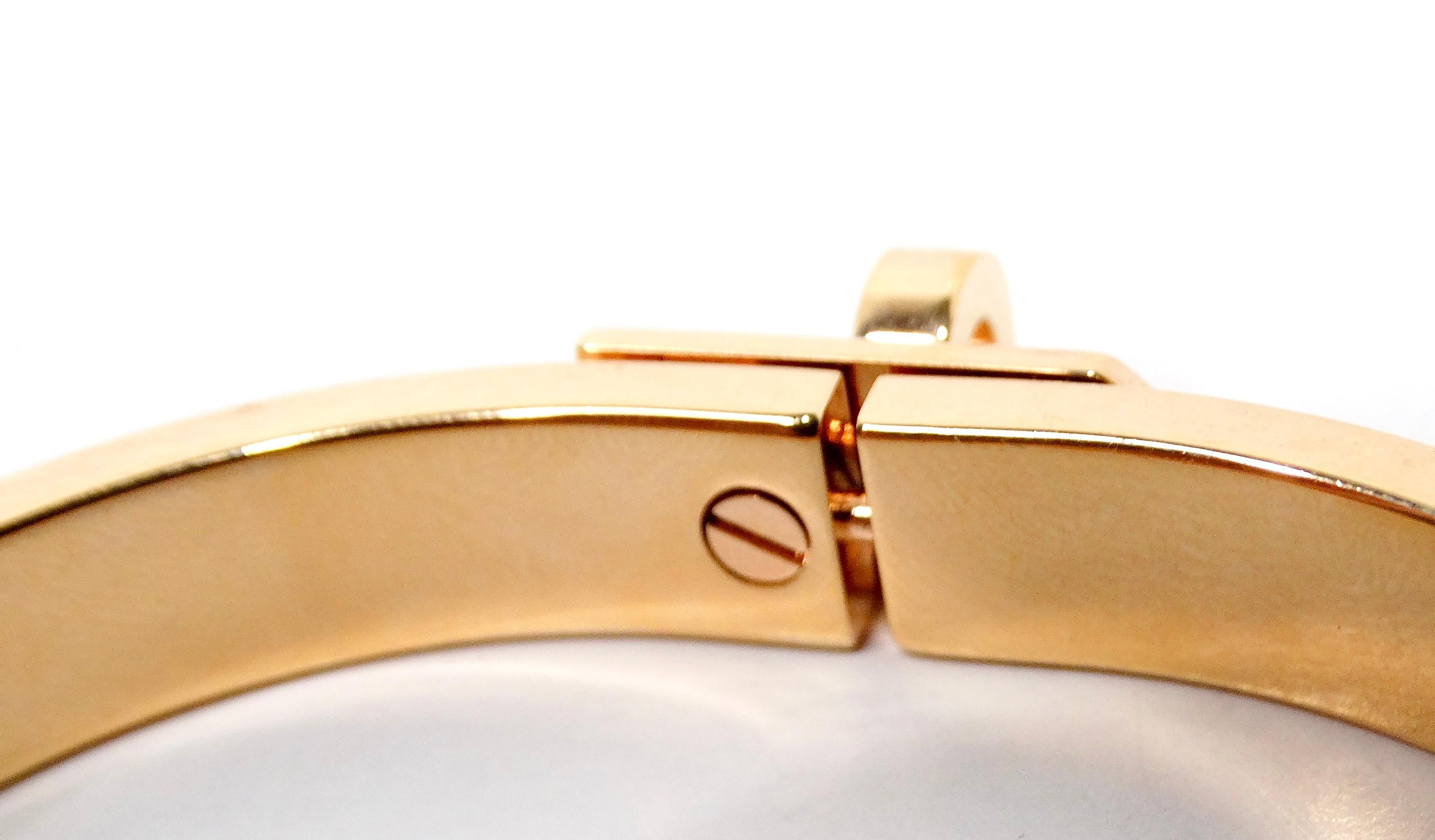 Hermes Clic Kelly Bracelet plaqué or 18k et émail blanc en vente 1