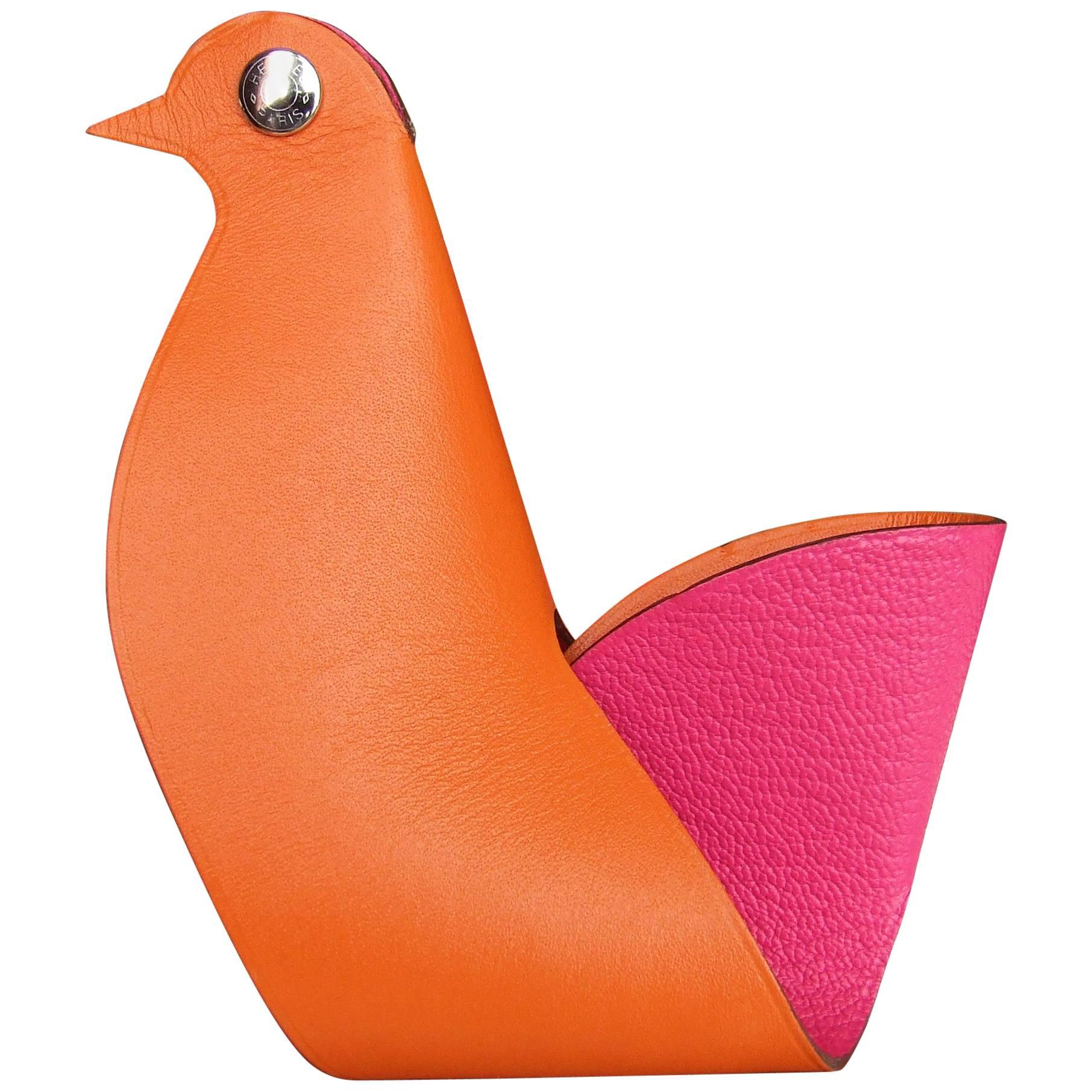 Hermès Clickazoo La Colombe Dove Foldable Leather Animal