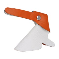 Hermes Clickazoo Rabbit Orange / White Whimsical Origami Art Piece New w/Box