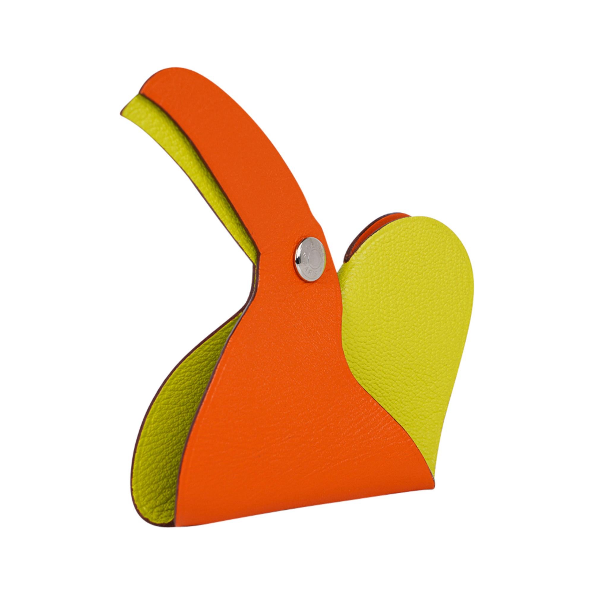 Green Hermes Clickazoo Toucan Orange / Lime Whimsical Art Piece New w/Box
