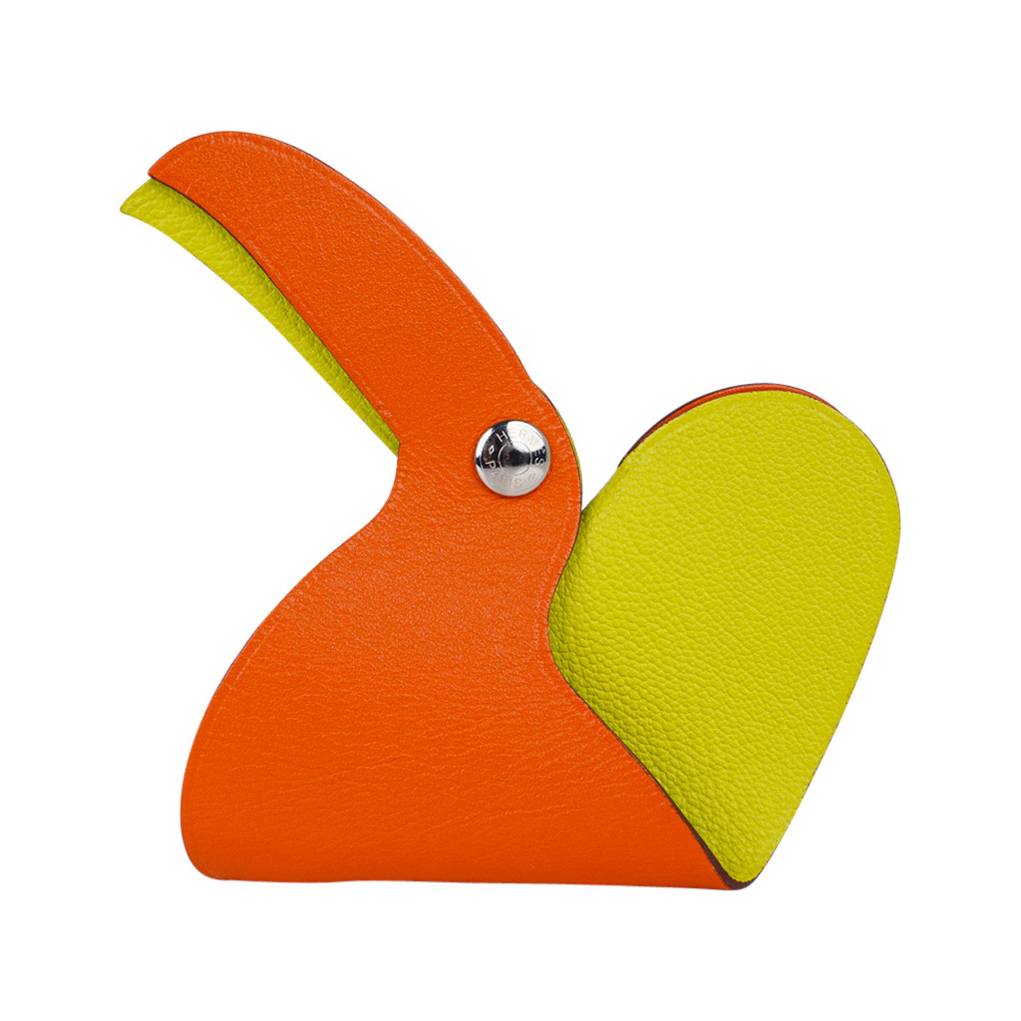 Hermes Clickazoo Toucan Orange / Lime Whimsical Art Piece New w/Box In New Condition In Miami, FL
