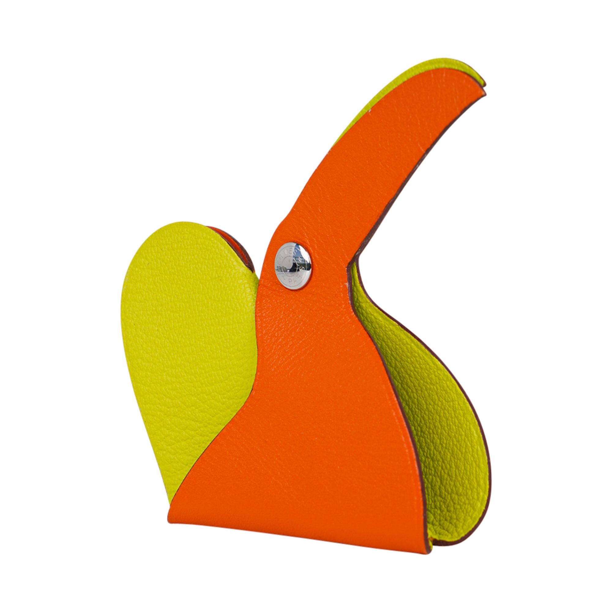 Women's or Men's Hermes Clickazoo Toucan Orange / Lime Whimsical Art Piece New w/Box