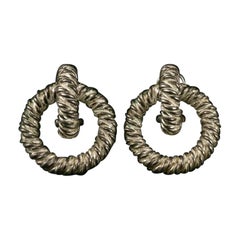 Hermès Clip-on Silver-Plat Earrings