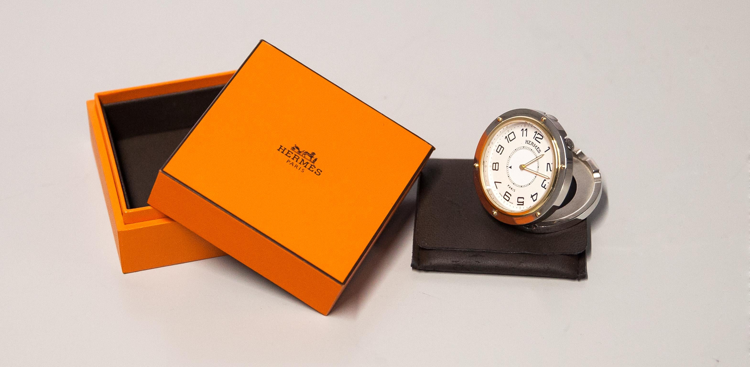 Late 20th Century Hermès Clip Table Alarm Clock For Sale