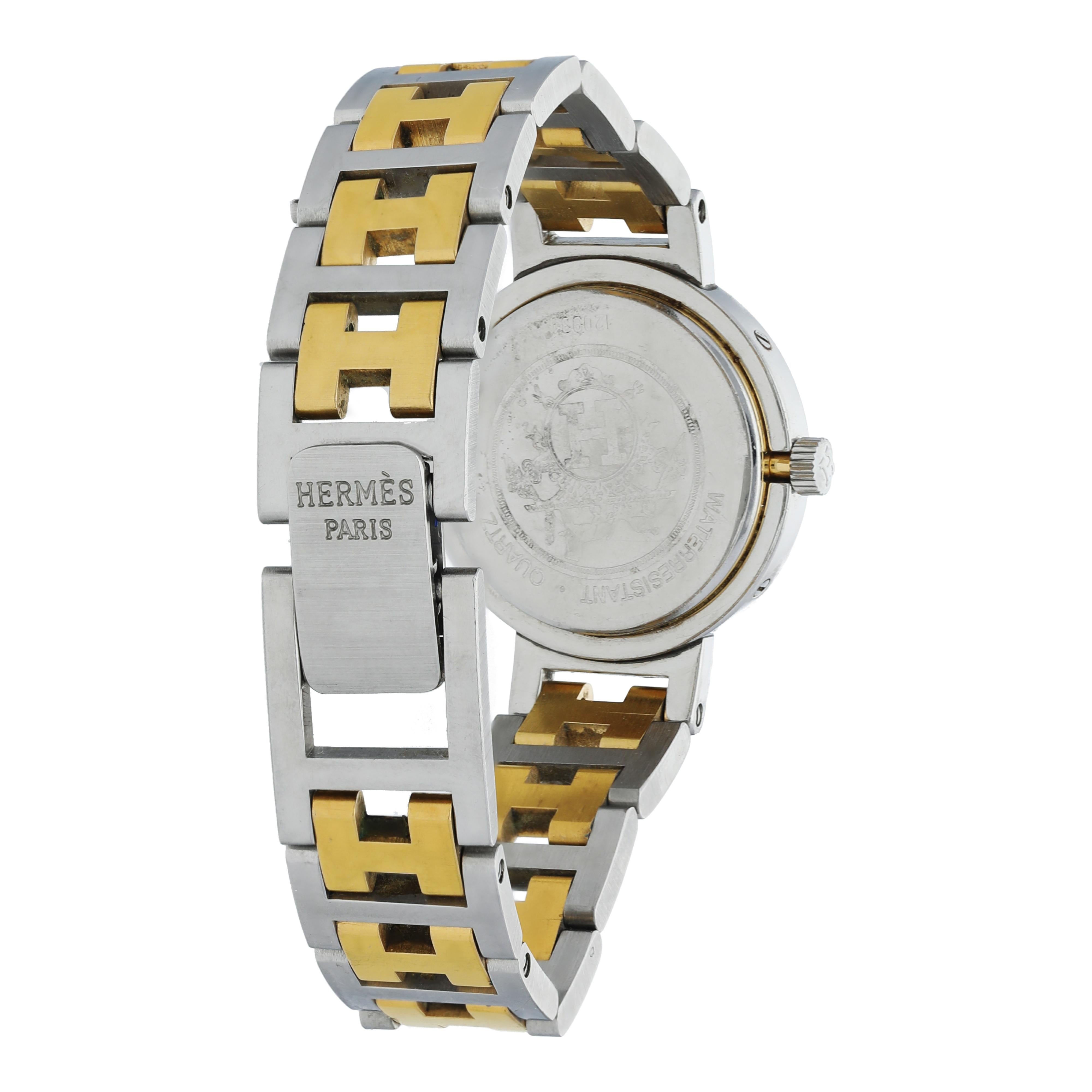 Hermes Clipper CL4.220 Ladies Watch In Excellent Condition For Sale In New York, NY