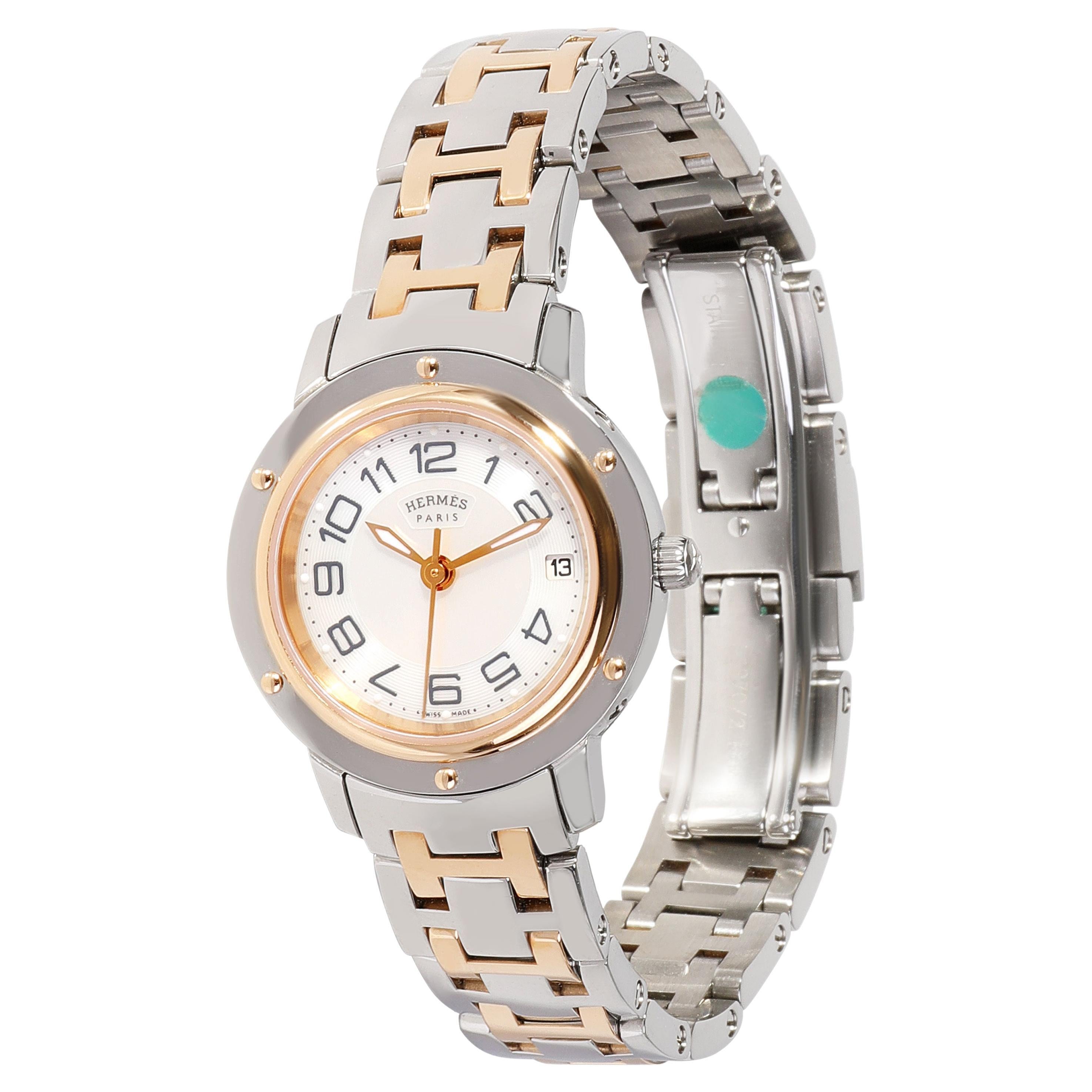 Hermès Clipper CP1.221.212.49 70 Women's Watch in 18kt Stainless Steel/Rose Gold