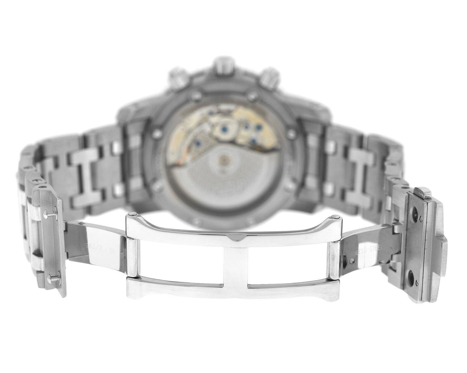Hermes Clipper CP2.941 Titanium Steel Chronograph Date Automatic Watch In Excellent Condition For Sale In New York, NY