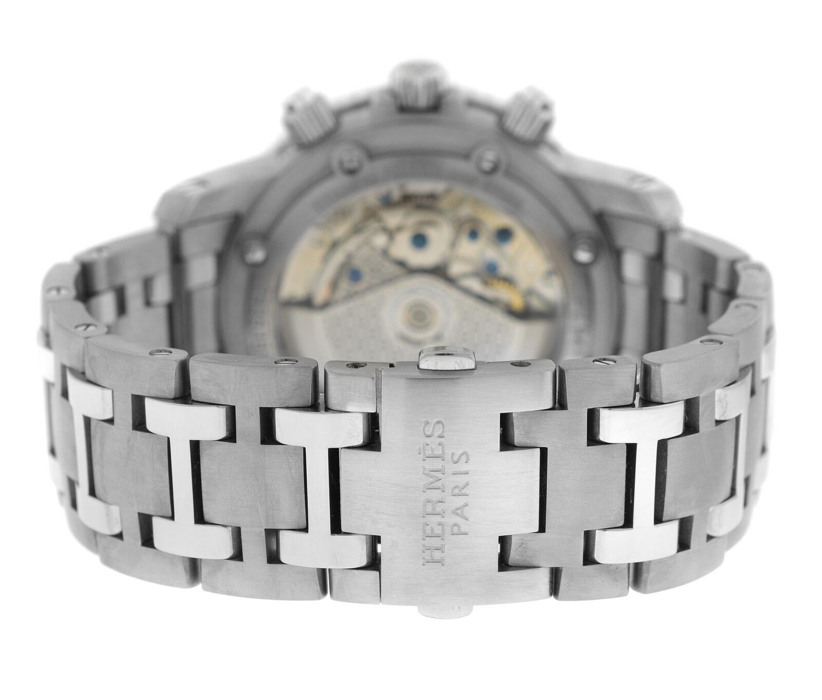Men's Hermes Clipper CP2.941 Titanium Steel Chronograph Date Automatic Watch For Sale