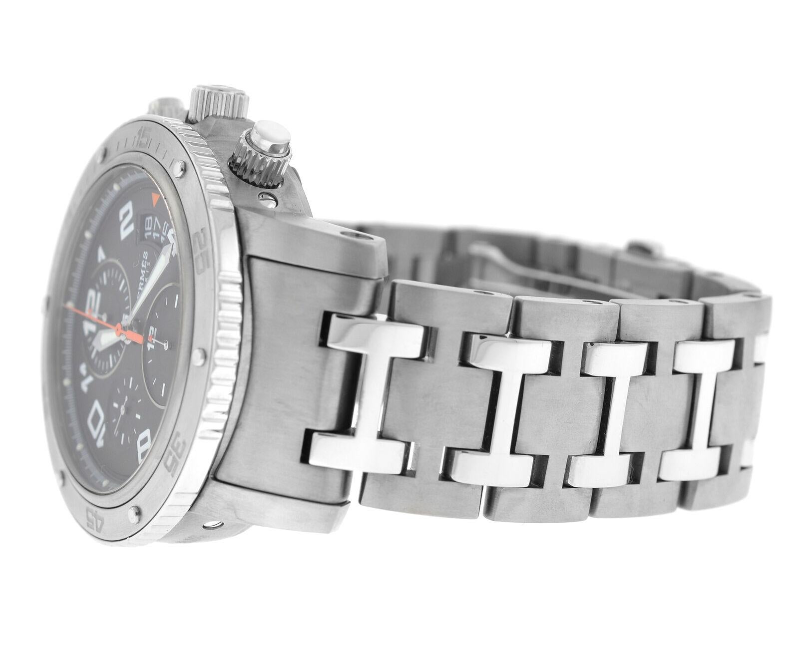 Hermes Clipper CP2.941 Titanium Steel Chronograph Date Automatic Watch For Sale 2