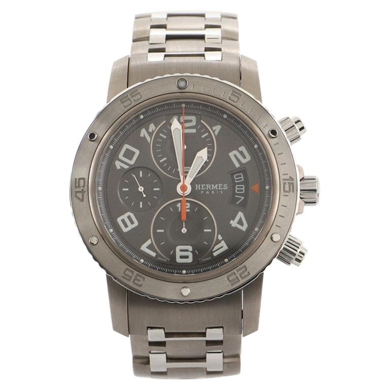 Hermes Clipper Diver Chronograph Automatic Watch Stainless Steel and Titanium 44