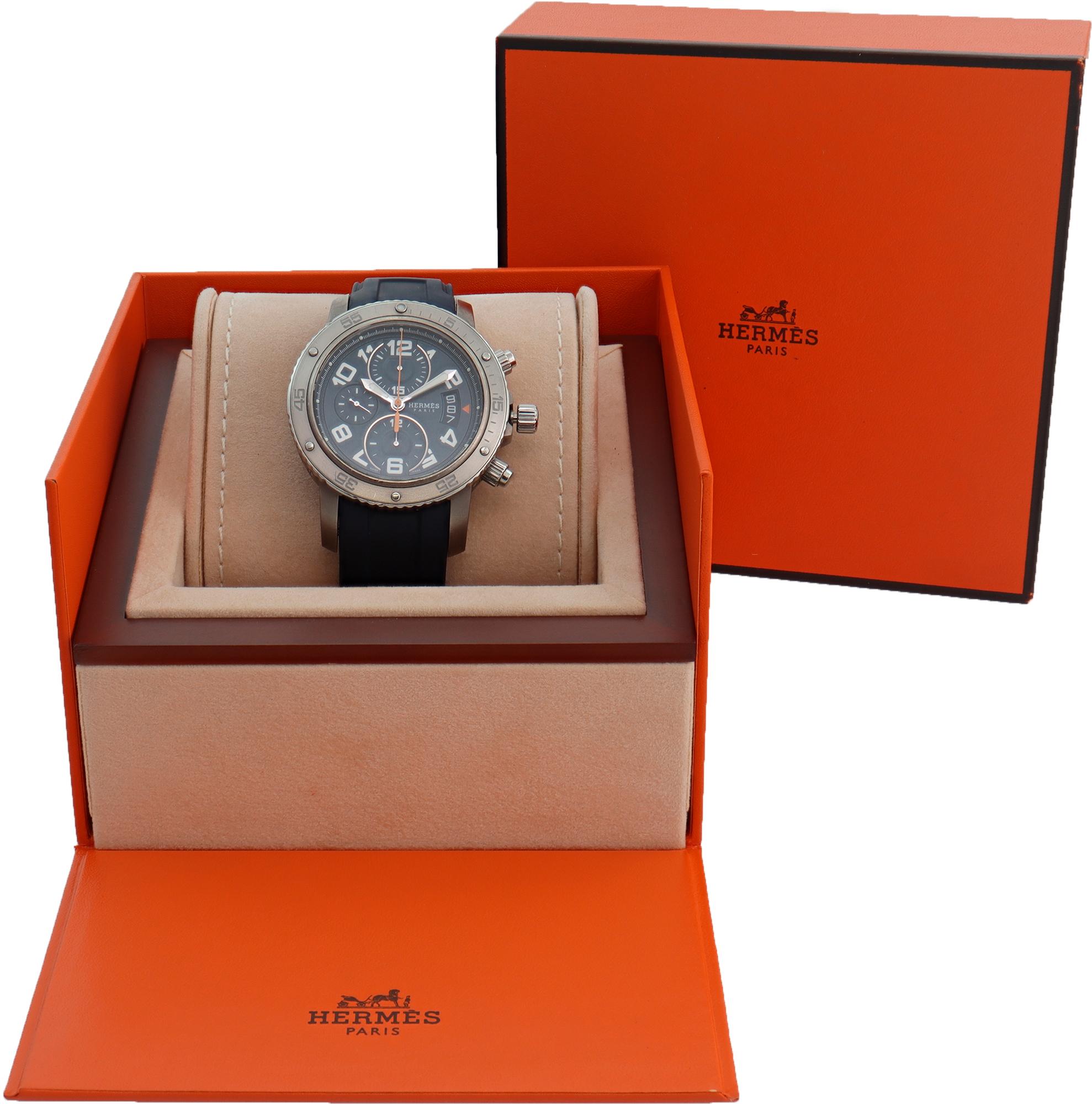 Hermes Clipper Diver Chronograph Titanium Automatik Armbanduhr Ref CP2.941 im Angebot 1