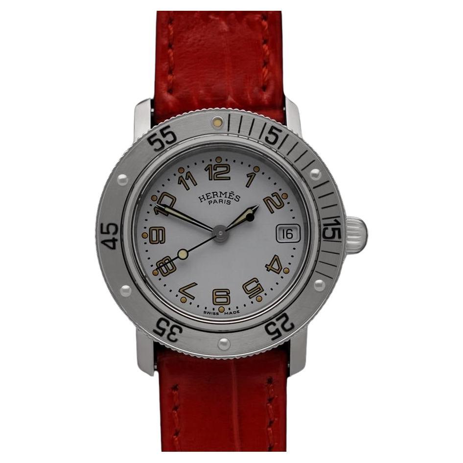 Hermes Clipper Montre de plongée à quartz pour dames - acier inoxydable en vente