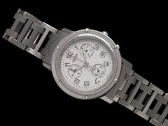 Hermes Clipper Mens Full Size 38mm Chronograph Quartz Watch - Stainless Steel