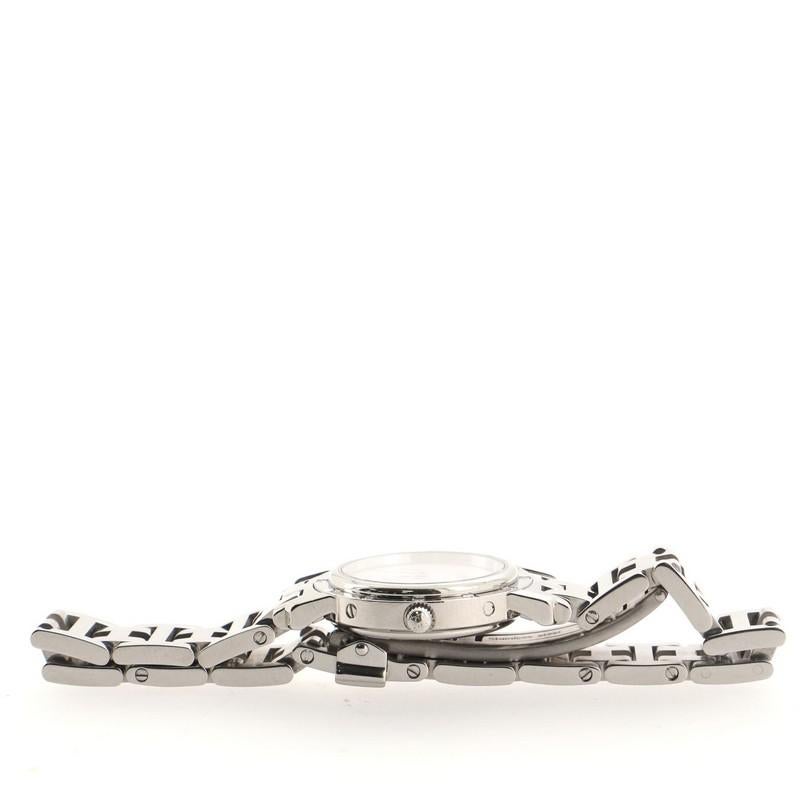 Women's Hermès Clipper Nacre Quartz Watch Stainless Steel with Diamond Bezel