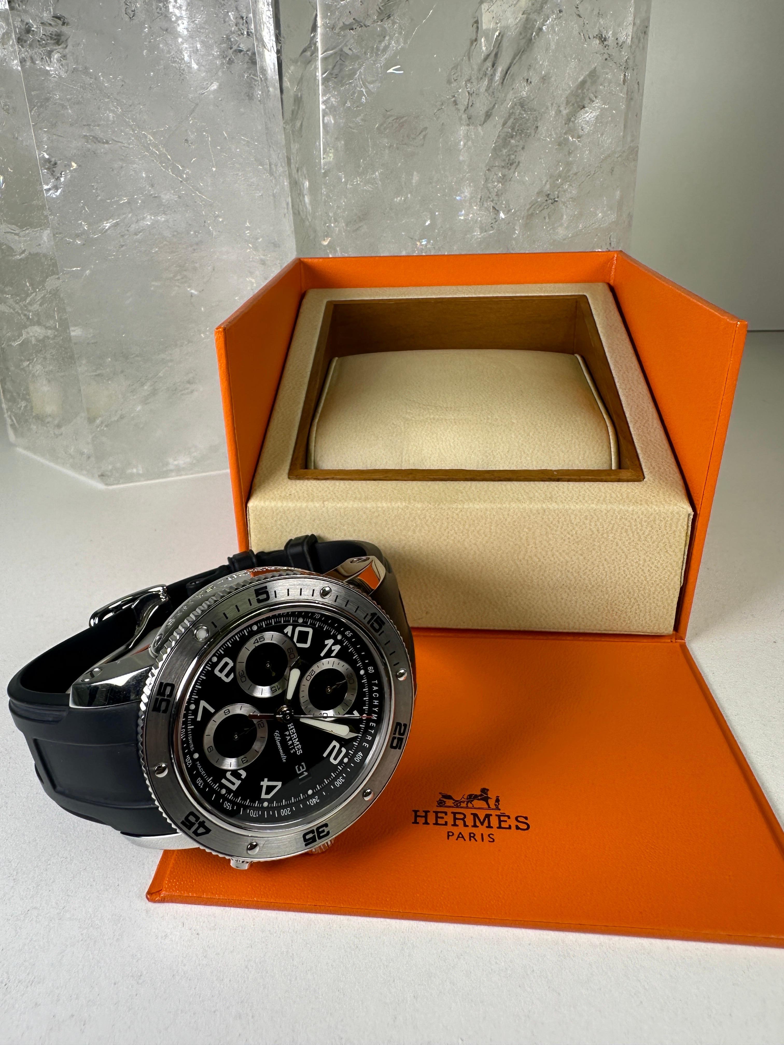 Montre chronographe Clipper Valjoux Diver d'Hermès en vente 6