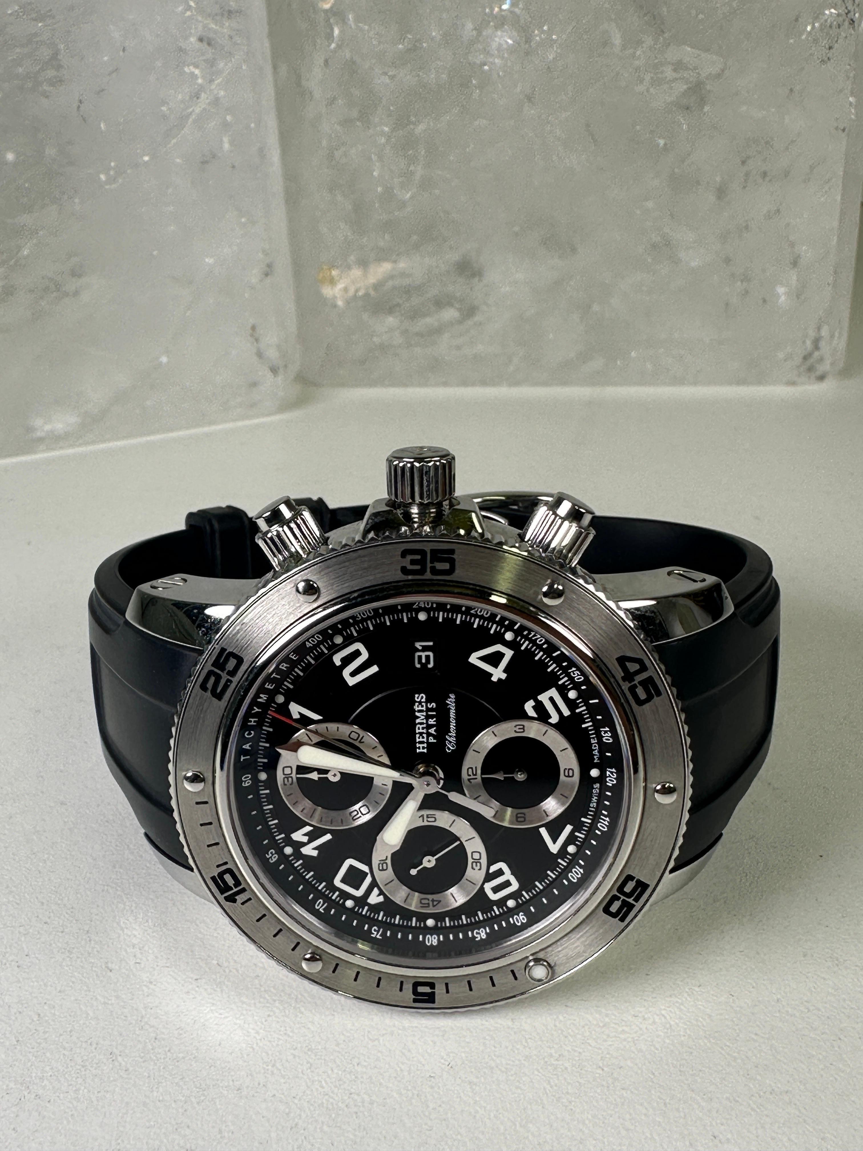 20ième siècle Montre chronographe Clipper Valjoux Diver d'Hermès en vente