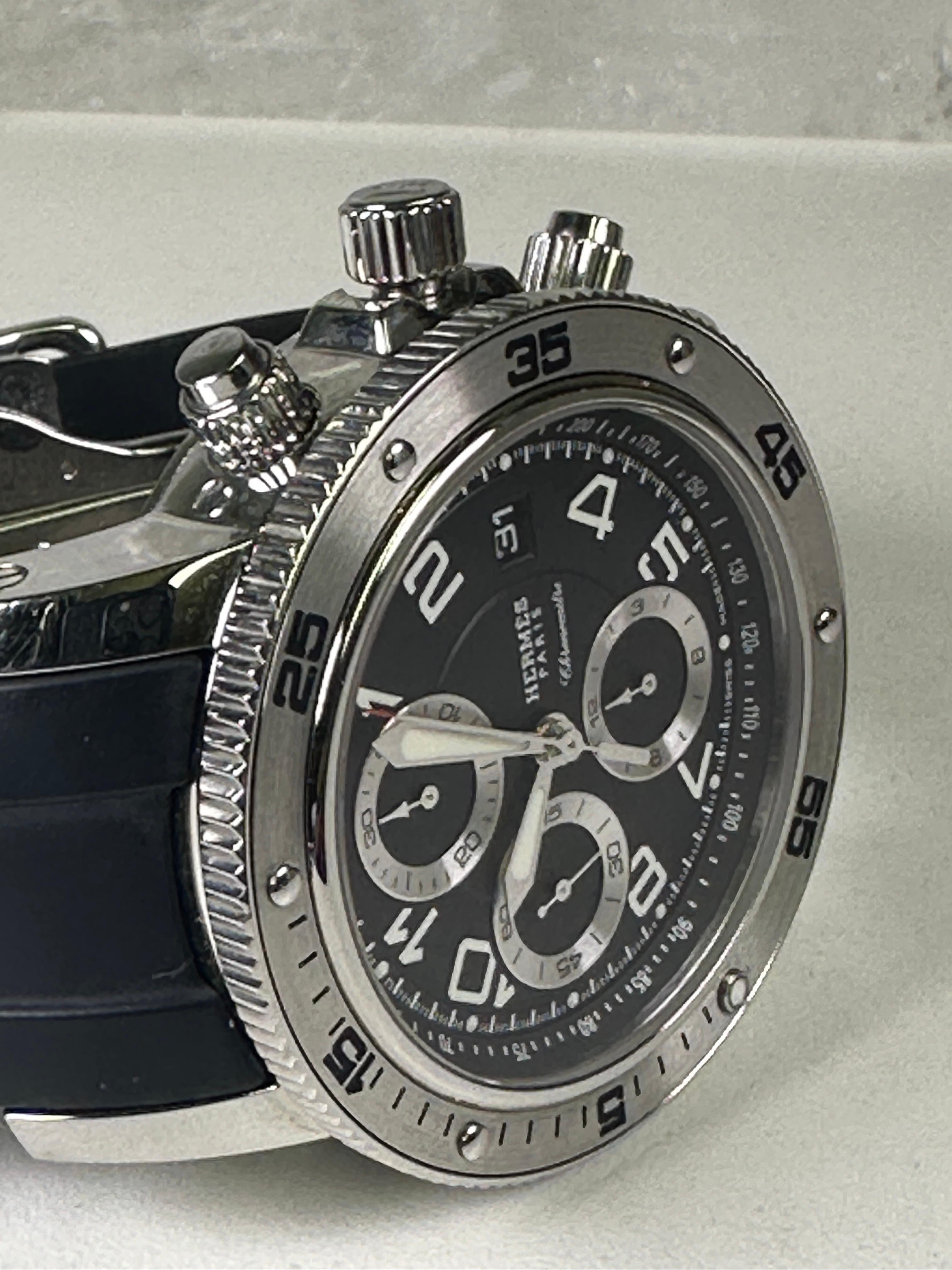 Montre chronographe Clipper Valjoux Diver d'Hermès en vente 4