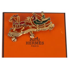 Hermès Cloisonne Carriage Sleigh Brooch