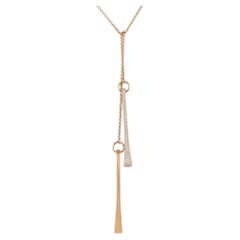 Hermes Clou de Forge 18K Rose Gold 2,10ct Diamant Lariat Halskette