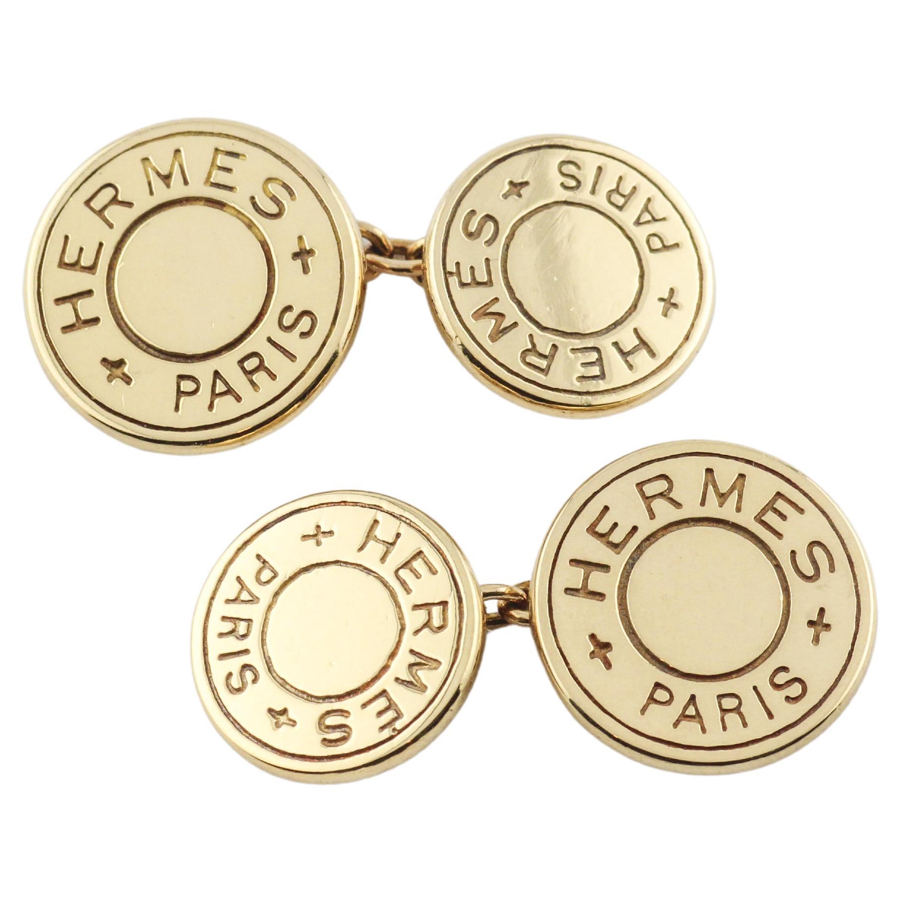 Boutons de manchette Clou De Selle Hermes en or 18K