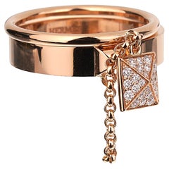 Hermes Clou d'H Bague en or rose 18k à double diamant