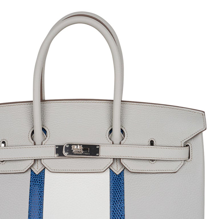 Birkin 30 White Taurillon Clemence Leather Palladium Plated I Square S