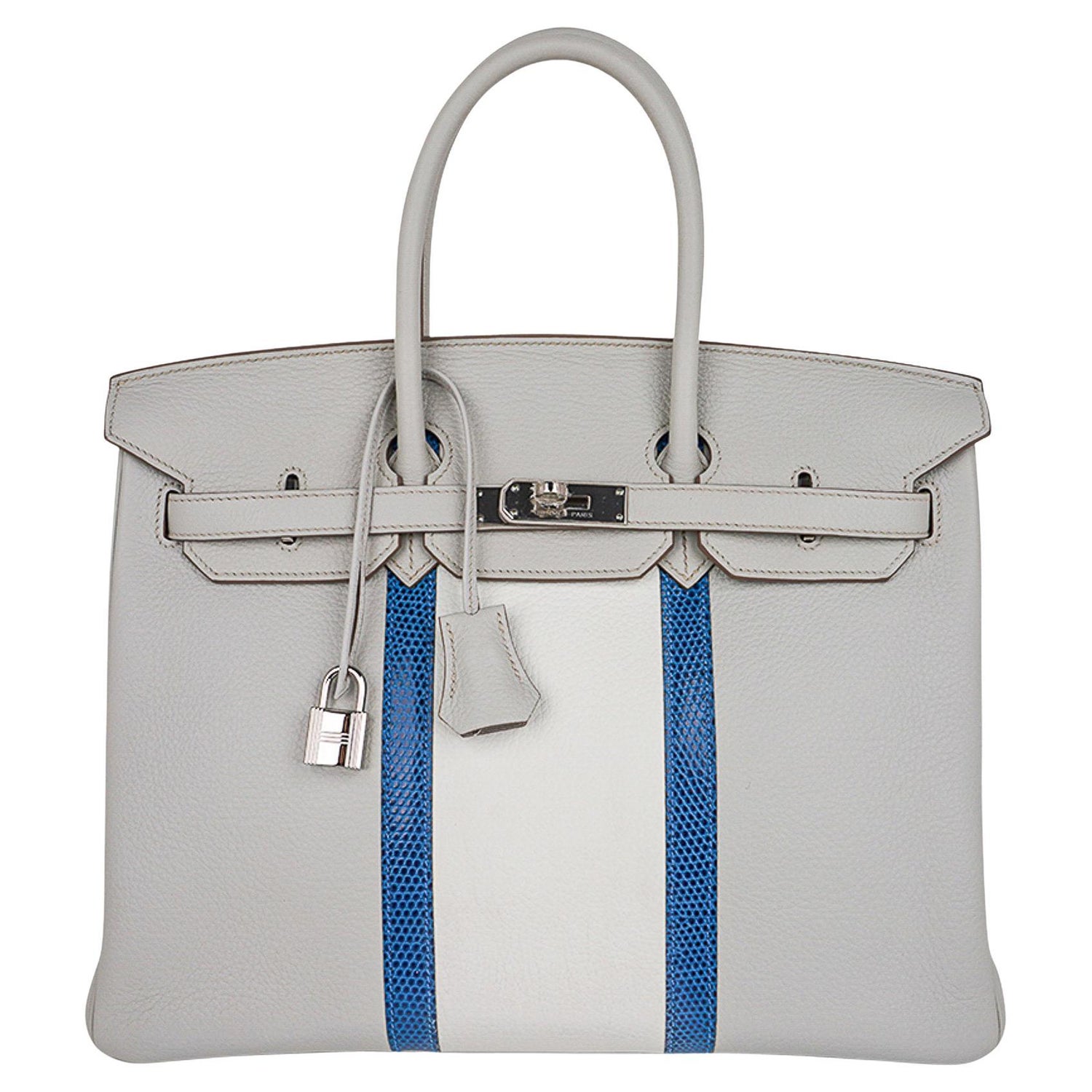 Hermes 35cm Bi-Color Sanguine/White Clemence Leather Palladium Plated  Birkin Bag - Yoogi's Closet