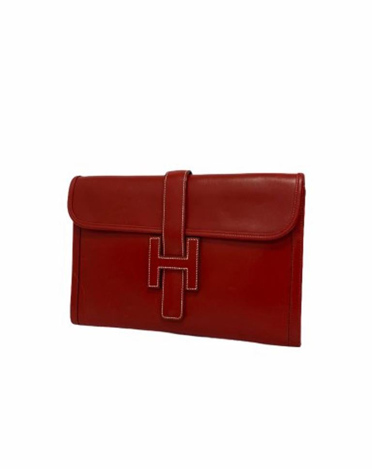 hermes leather clutch
