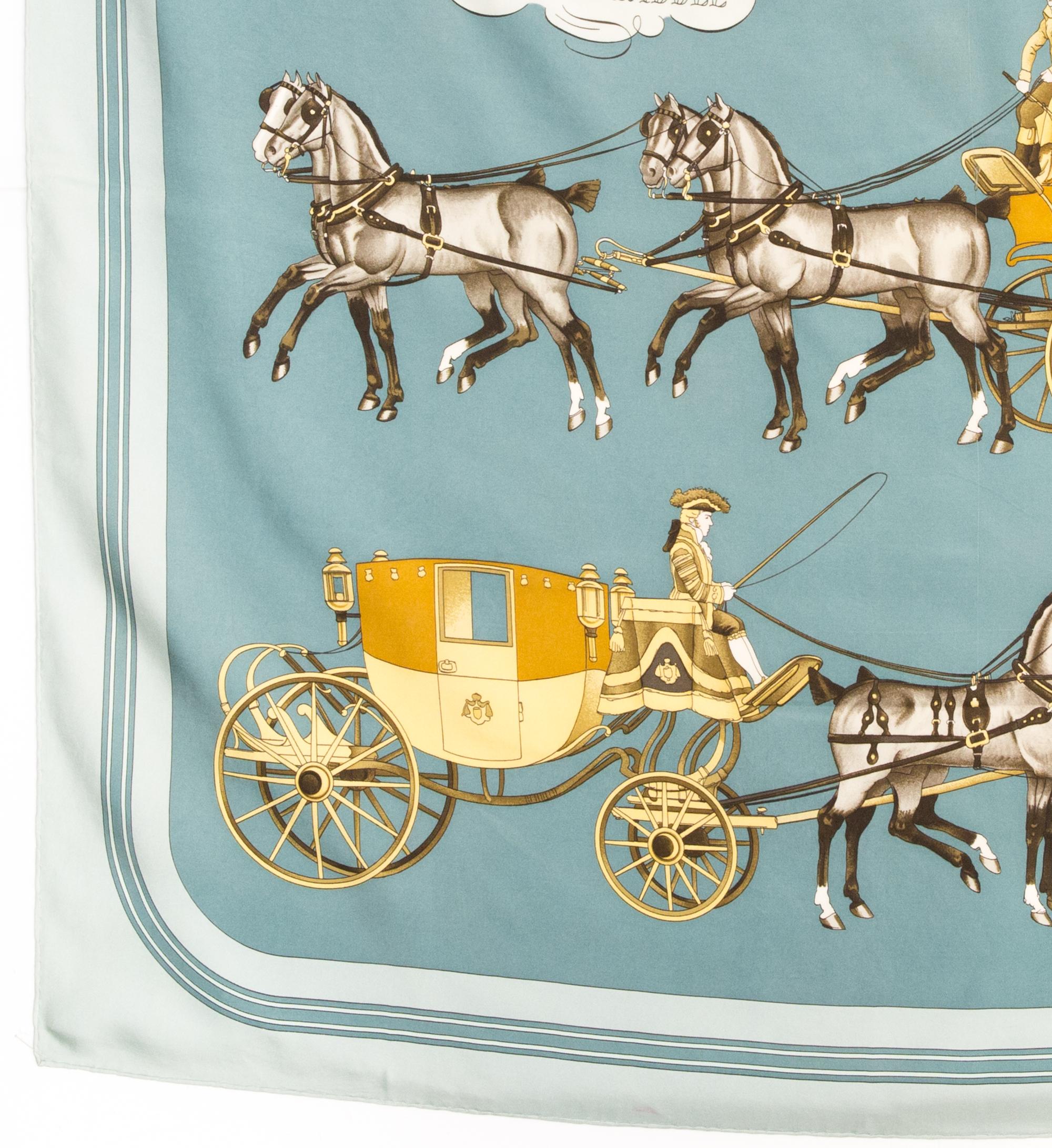 Femenino o masculino Pañuelo de seda Hermes Coach y Saddle by Philippe Ledoux en venta