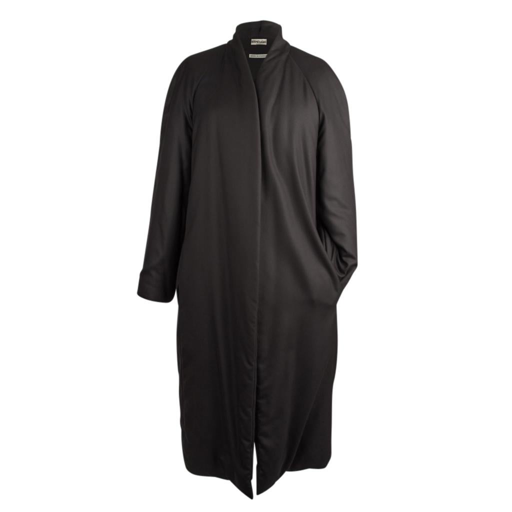 Black Hermes Coat w/ Long Shawl Weightless Warm Cashmere 38 / Runs Larger 6 to 8