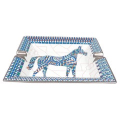 Hermès - Cendrier Cheval Déco bleu cobalt