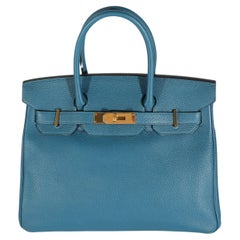 Hermès Cobalt Clemence Birkin 30 GHW