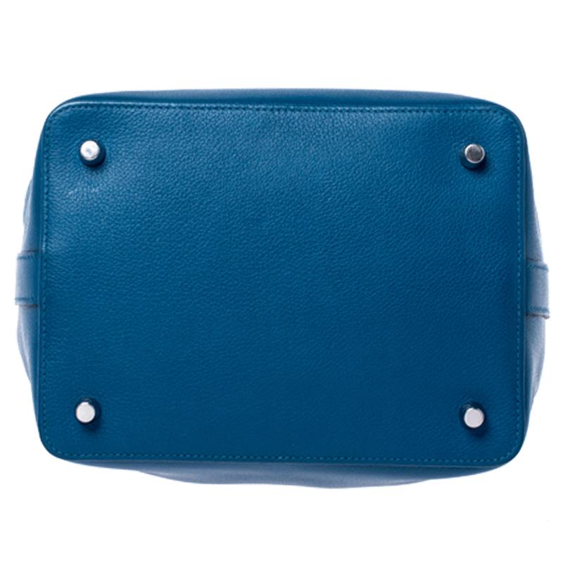 Blue Hermes Cobalt Swift Leather Palladium Hardware Toolbox 20 Bag
