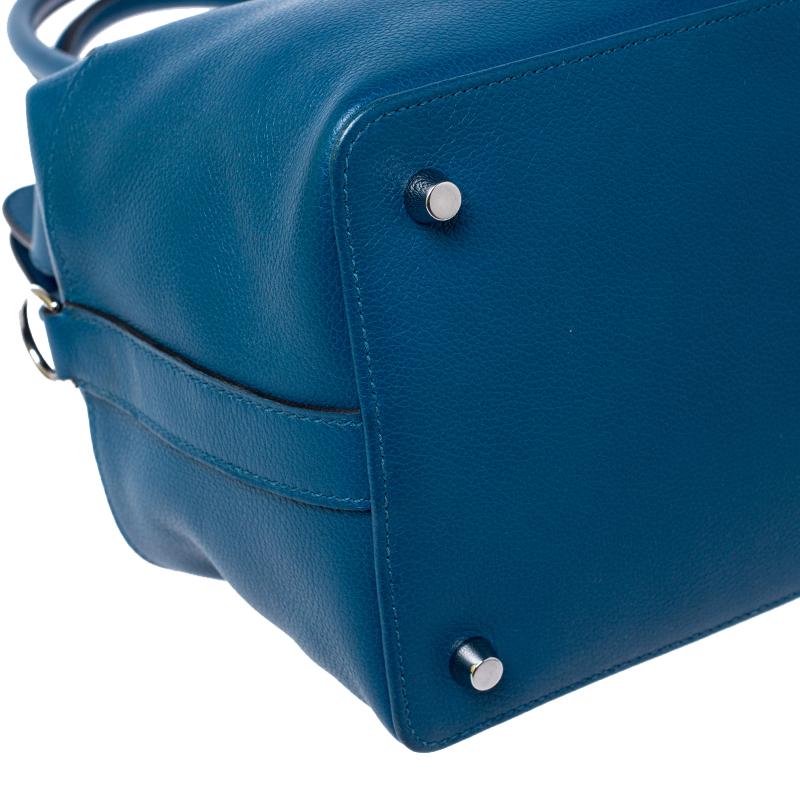 Hermes Cobalt Swift Leather Palladium Hardware Toolbox 20 Bag In Excellent Condition In Dubai, Al Qouz 2
