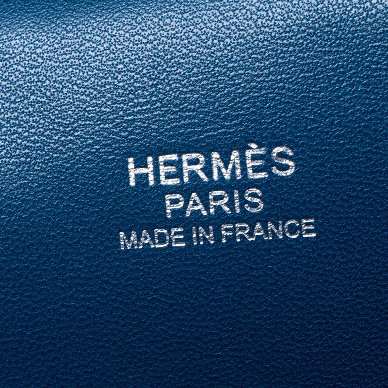 Women's Hermes Cobalt Swift Leather Palladium Hardware Toolbox 20 Bag