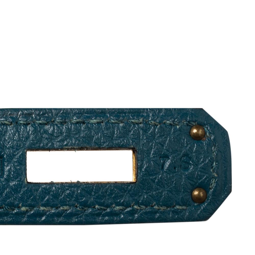 Hermes Cobalt Togo Leather Gold Hardware Kelly Retourne 35 Bag In Good Condition In Dubai, Al Qouz 2