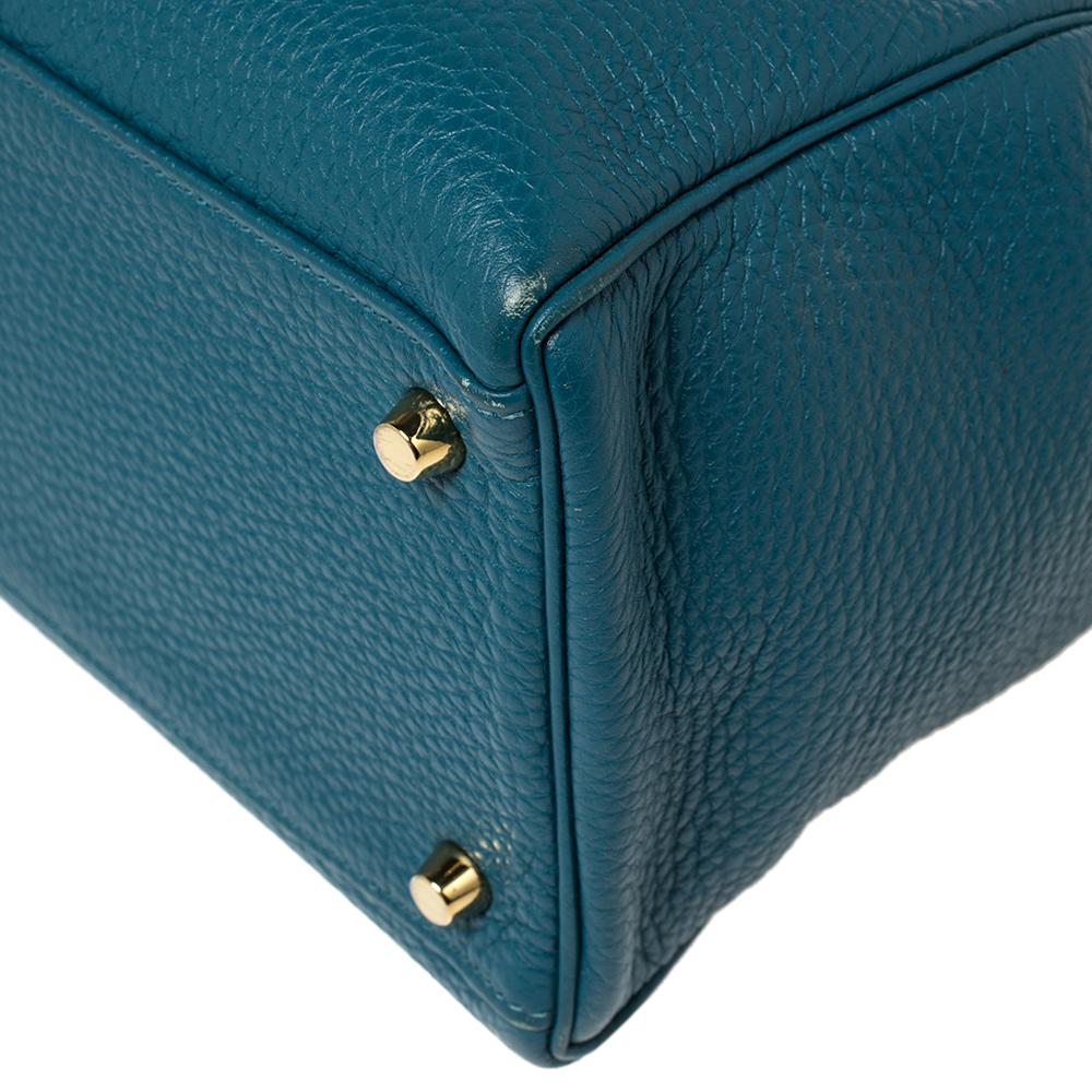 Women's Hermes Cobalt Togo Leather Gold Hardware Kelly Retourne 35 Bag