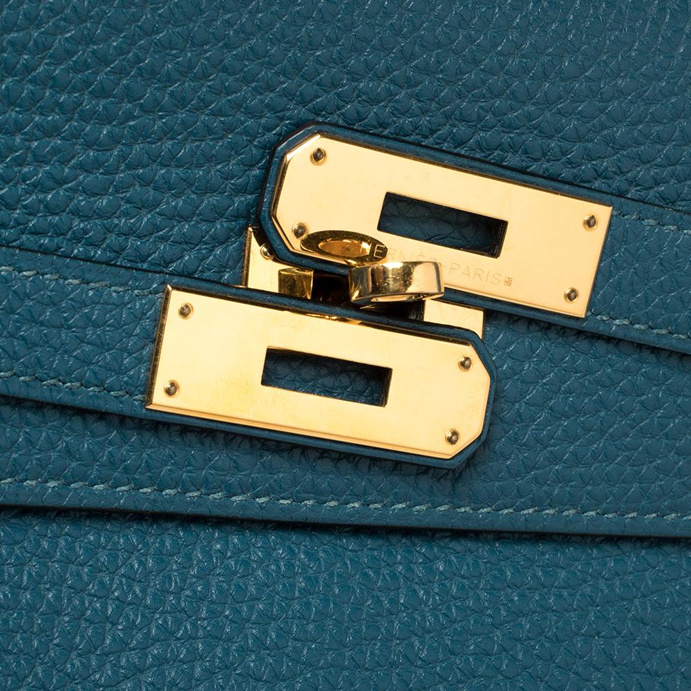 Hermes Cobalt Togo Leather Gold Hardware Kelly Retourne 35 Bag 1
