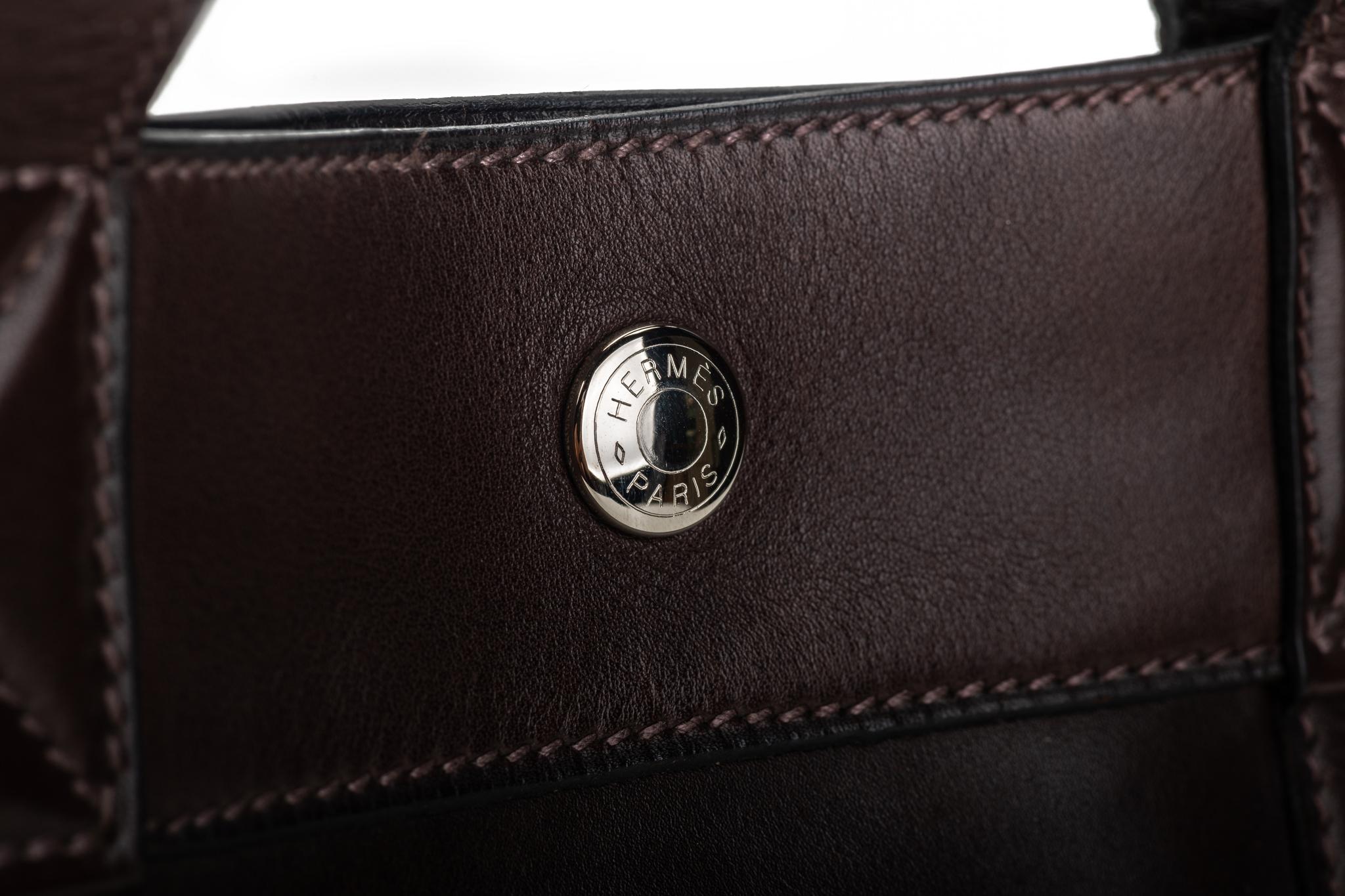 Hermes Cocoa Brown Leather Handbag For Sale 8